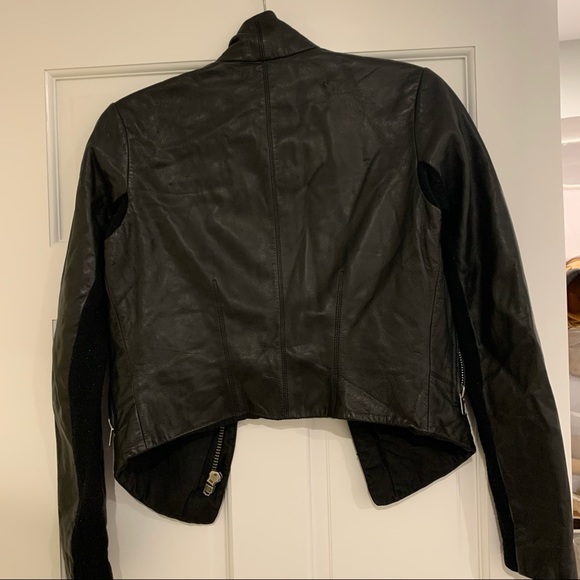 VEDA Black Leather Coat - Picture 3 of 4